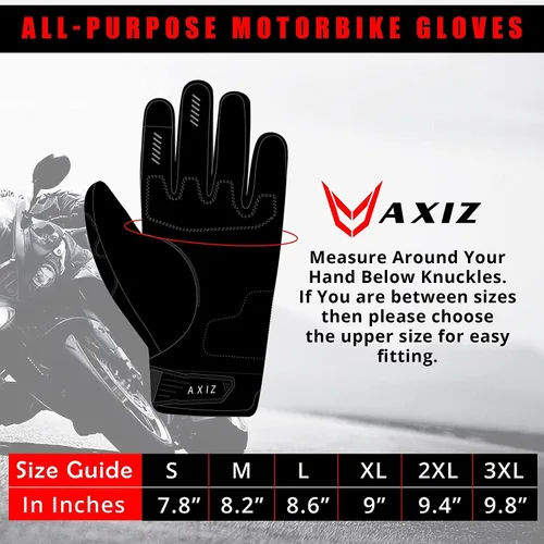 Miniatura 2 de AXIZ Guantes de motocicleta para hombres y mujeres, guantes de ciclismo protegidos para pantalla táctil para MTB BMX, motocross, carreras