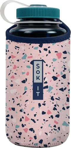 Miniatura 158 de Sok It BotlSok Funda para botella de agua con cubierta de neopreno aislante (Floral abstracto, se ajusta a CamelBak o Nalgene de 12 onzas)
