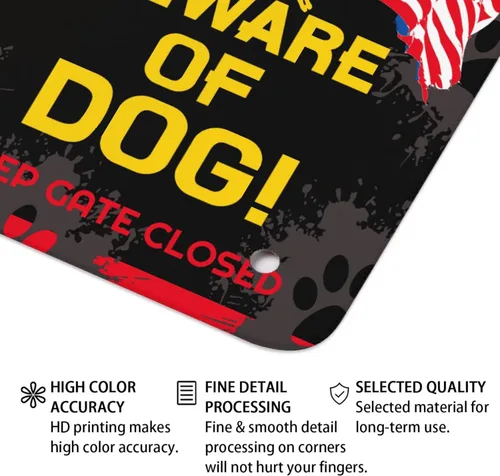 Miniatura 4 de BOBA BLANKET Letrero de metal con texto en inglés «Beware Of Dog» para decoración de pared, divertido cartel de arte para bar de café, 12 x 8