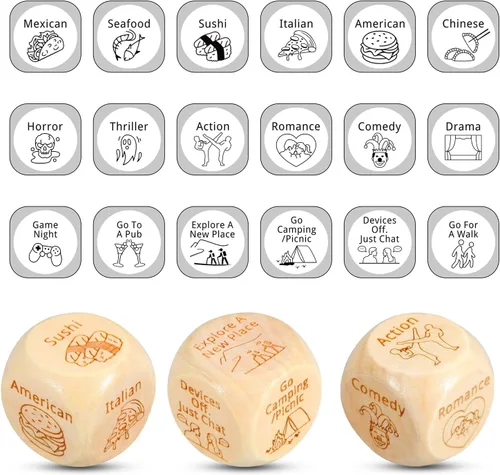 Miniatura 20 de Dados de aniversario para parejas, novio, marido, novia, esposa, dados divertidos para adultos, dados traviesos para parejas, regalos Birtdhay