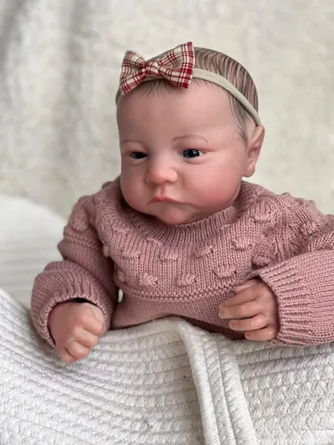 Miniatura 5 de iCradle Muñeca de bebé realista Reborn de 19 pulgadas, 18.9 in, cuerpo suave, muñeca recién nacida, hecha a mano, juguete para niños pequeños a