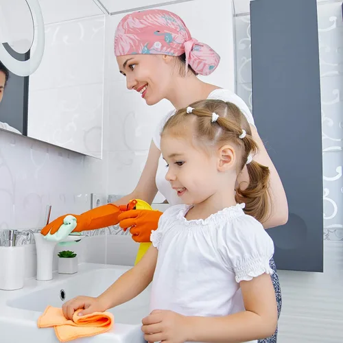 Miniatura 6 de Honoson 6 gorras de lactancia para mujer con botones ajustables para enfermera para cola de caballo para turbante bouffant