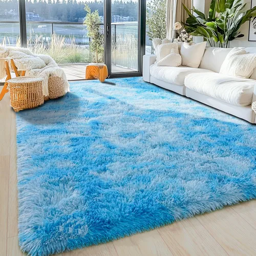 Miniatura 53 de Alfombras de área de 8x10 para sala de estar, alfombra shaggy grande ultra suave y esponjosa para dormitorio, alfombras de felpa mullida Blanco crema