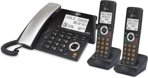 Miniatura 16 de AT&T DECT 6.0 Teléfono doméstico con cable/inalámbrico con 2 auriculares y contestador automático, bloqueador inteligente de llamadas, identificador