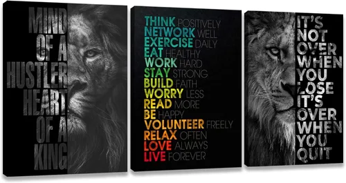 Miniatura 19 de Halioyo Pósteres motivacionales en lienzo, arte de pared inspirador, cita de empresario, decoración de pared, obra de arte para sala de estar