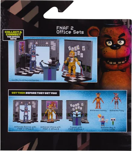 Miniatura 7 de Jazwares Five Nights at Freddy's Puppet - Figura articulada de 5 pulgadas con función Jumpscare, ojos que brillan en la oscuridad y diorama óptico