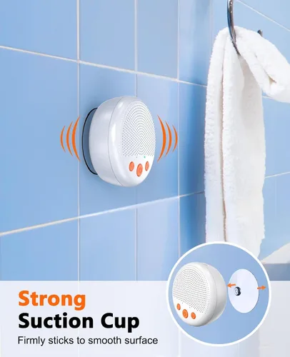 Miniatura 4 de LENRUE Altavoz de ducha, altavoz Bluetooth impermeable inalámbrico, altavoces portátiles con sonido fuerte claro, ventosa, cordón, ideas de regalos