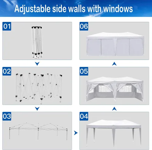 Miniatura 196 de COBIZI Tienda de campaña desplegable de 6.6 x 6.6 pies, toldo resistente, fácil de instalar, impermeable, para exteriores, fiestas, playa, jardín