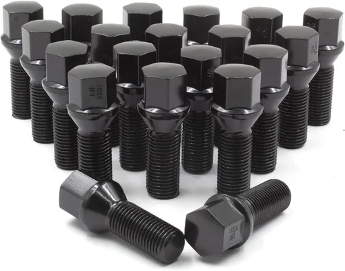 Miniatura 5 de Wheel Accessories Parts 20 piezas M15 x 1.25 15 x 1.25 rosca Bellota para asiento de asiento de bellota, acabado negro, longitud del vástago
