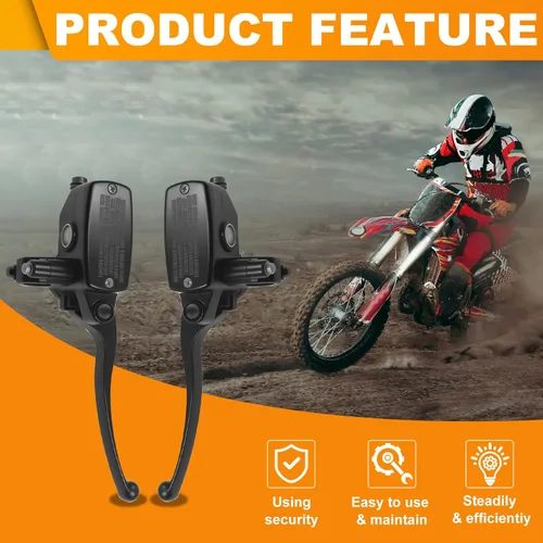Miniatura 2 de Cilindro maestro de embrague de freno de 7/8 pulgadas 0.866 in para Honda Yamaha Suzuki Kawasaki, manillar de 7/8 pulgadas para motocicleta