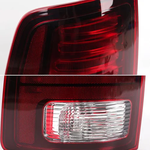 Miniatura 5 de FIONE Conjunto de Luces Traseras LED para Dodge Ram 1500 2013-2018 y 2500 2013-2018 y 3500 2014-2018 Tipo Halógeno y Lente Roja Interior Negro Con