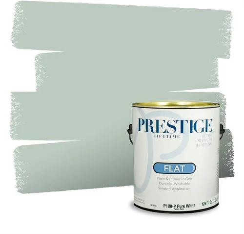 Miniatura 25 de Prestige Paints - Pintura exterior e imprimación en uno, 1 galón, plano, compatibilidad comparable con el color menta «Whipped Mint» de Behr