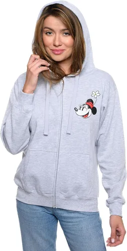 Miniatura 3 de Disney Sudadera con capucha para mujer con estampado de Mickey y Minnie Mouse y cremallera