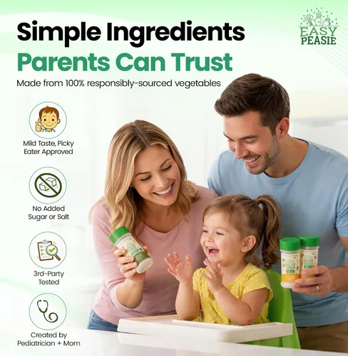 Miniatura 4 de Easy Peasie Polvos vegetales naturales para niños y comensales exigentes Aditivo de polvo de vegetales oculto para comidas y batidos