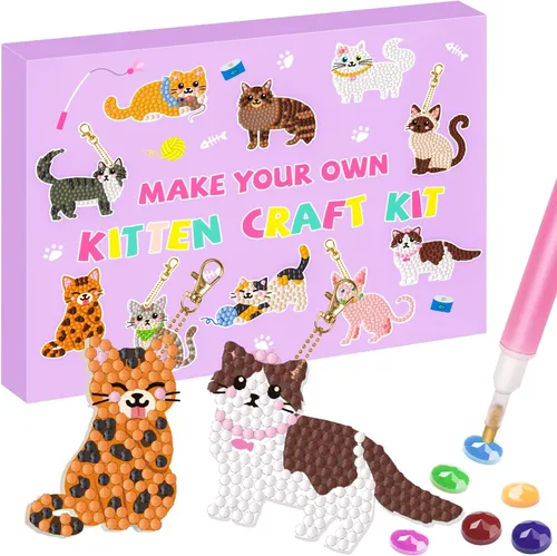 Miniatura 9 de Labeol Artes y manualidades para niños de 8 a 12 años – Crea tus propios llaveros GEM, arte de diamantes 5D por números, kits de arte GEM para niños