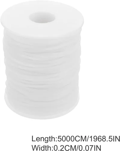 Miniatura 3 de EXCEART 1 rollo de cuerda de goma hueca de tubo hueco cordón kit para llavero cuerda de cuentas pulseras de la amistad joyería DIY cuerda elástica
