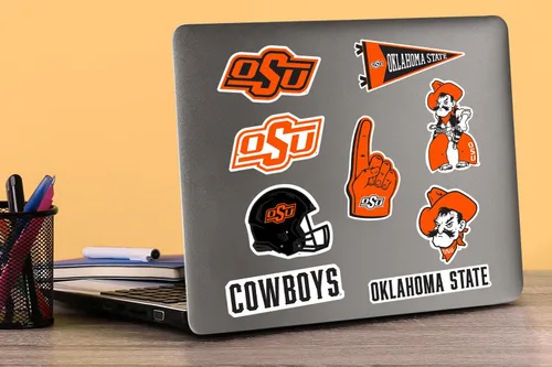Miniatura 3 de Oklahoma State University - Paquete variado de 50 calcomanías de vinilo grandes de lujo, para laptop, botella de agua, álbumes de recortes, tableta