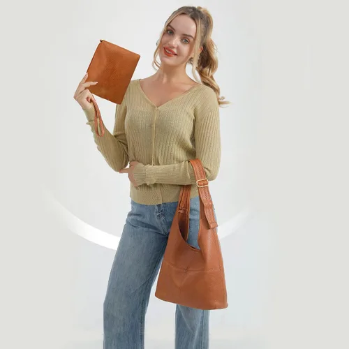Miniatura 7 de Montana West - Bolso para mujer tipo hobo, ultra suave, plegable, con monedero