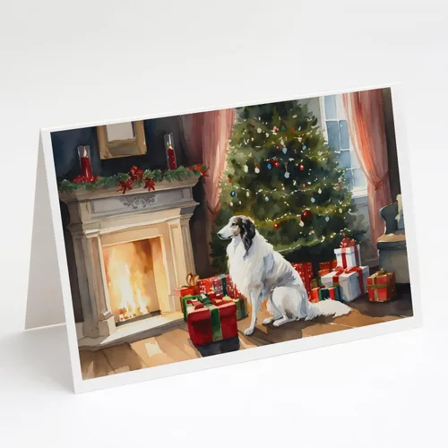 Miniatura 115 de Caroline's Treasures DAC2753GCA7P Paquete de 8 tarjetas de felicitación navideña acogedora de Husky siberiano Tarjetas en blanco con sobres