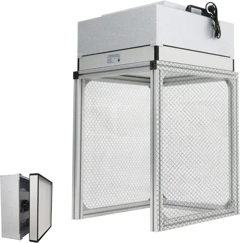Miniatura 10 de INTSUPERMAI Campana de flujo laminar vertical de 110 V Banco limpio de flujo de aire con filtro HEPA para ventilador de aluminio clase 100 taller