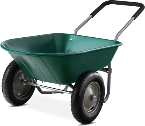 Best Choice Products carretilla de jardín para hogar con doble rueda Verde