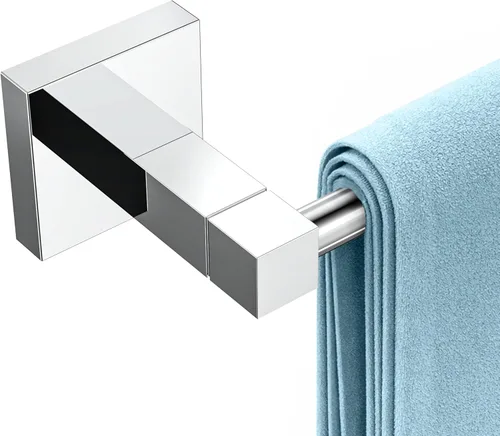 Miniatura 10 de Ruacq Soporte de Toalla de Mano Anillo de Toalla Negro Centro a Centro 10 Pulgadas Barras de Toalla Cuadradas Negro Mate para Baño Acero Inoxidable