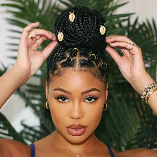 Miniatura 5 de 133 piezas de joyas para el cabello para trenzas, puños dorados para rastas de cabello, anillos de rastas, accesorios de rastas de imitación