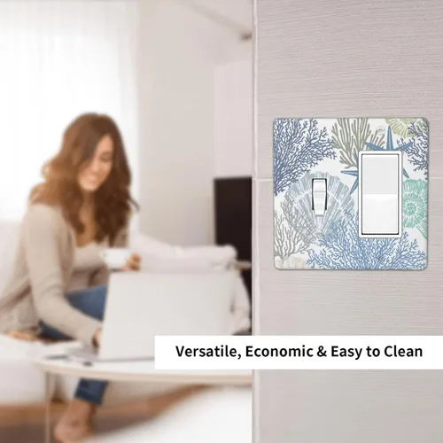 Miniatura 690 de Cubiertas de placa de pared de 3 gang con interruptor de luz de triple palanca, en negro y dorado con esplendor de oro rosa, estampado floral