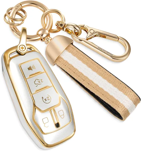 Miniatura 63 de Funda para llavero GMC con llavero de cuerda trenzada de metal antipérdida, exquisita funda suave para Tahoe Acadia Terrain Yukon Yukon XL Silverado