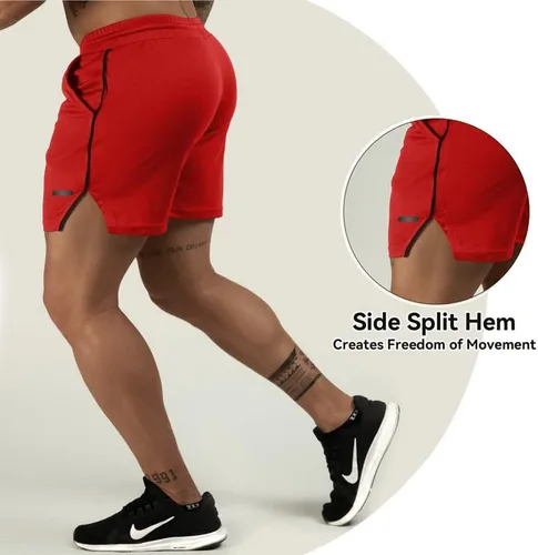Miniatura 6 de TEZO Pantalones cortos de entrenamiento para hombre, 5 pulgadas, para gimnasio, atletismo, correr, entrenamiento, de secado rápido, pantalones