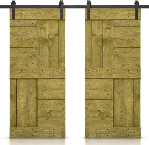 Miniatura 82 de TMS Serie N - Puerta corrediza interior de madera de pino anudada con kit de herrajes deslizantes (32 x 84 pulgadas, blanco)