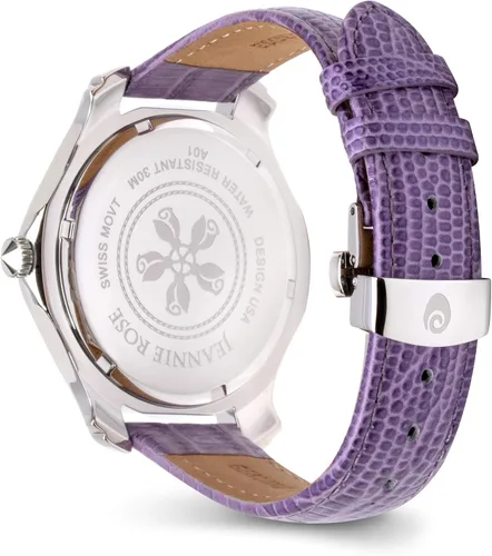 Miniatura 3 de Jeannie Rose "A Dozen Roses Watches Reloj analógico de 1.575in para mujer Morado sobre blanco A01, MoradoBlancoA01, Boost-your-confidence
