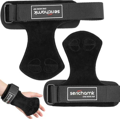 Miniatura 8 de Correas de muñeca para levantamiento de pesas con muñequeras, muñequeras de cuero para levantamiento de pesas, correas de agarre para levantamiento