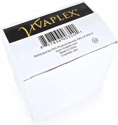 Miniatura 2 de Vivaplex, 24 frascos de cosméticos blancos, de 2 onzas, con forros y tapas de cúpula