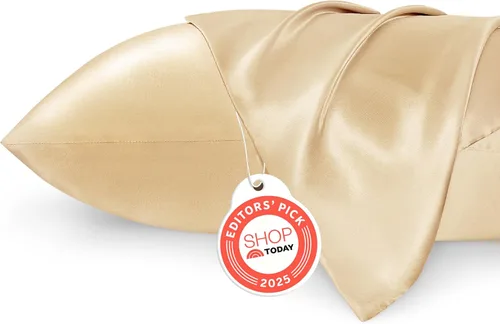 Miniatura 18 de Bedsure Paquete de 2 fundas de almohada de satén similares a las fundas de almohada de seda tamaño estándar, funda de almohada para mujeres que 01