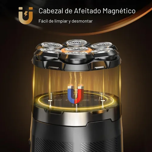 Miniatura 5 de Afeitadora de cabeza para hombres calvos: maquinilla de afeitar eléctrica 7D - Afeitado en seco y húmedo - Kit de aseo profesional para calvos