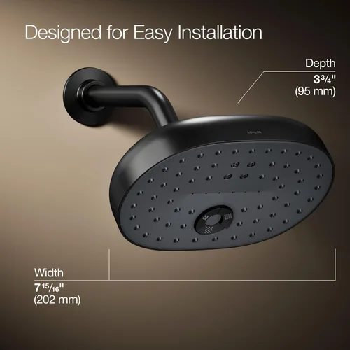 Miniatura 3 de Kohler 26290-G-BL Statement® Cabezal de ducha de tres funciones, 1.75 gpm, negro mate