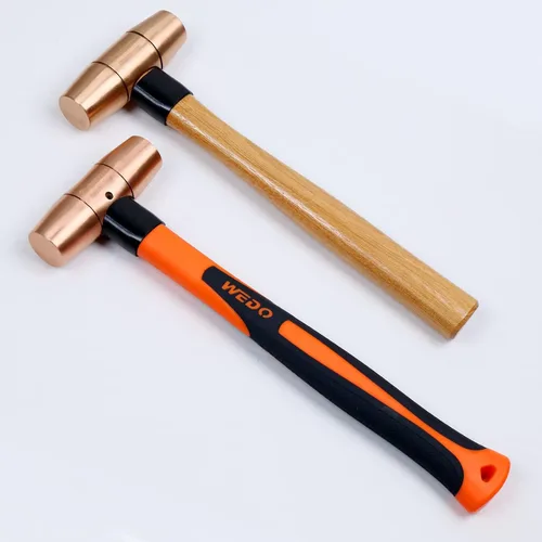 Miniatura 7 de WEDO Martillo de trineo de cobre 1/2lb,Martillo de mazo de cobre macizo, mango de fibra de vidrio, longitud 11.024 in, forjado a presión, resistente