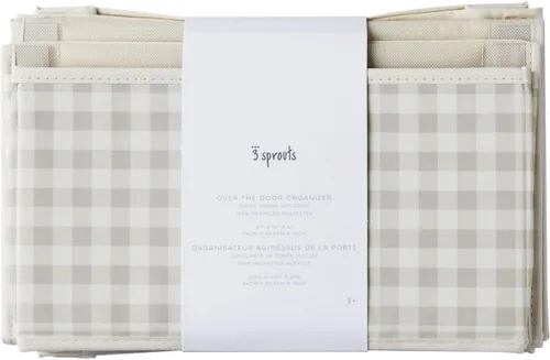 Miniatura 8 de 3 Sprouts Organizador para colgar sobre la puerta, organizador colgante para bebés y almacenamiento con 4 bolsillos grandes y 2 ganchos para ropa