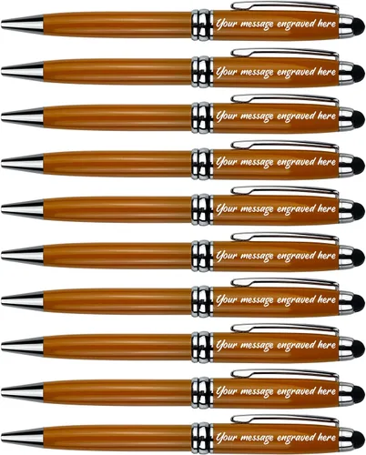 Miniatura 7 de Ancolo Bolígrafos publicitarios personalizados con lápiz capacitivo, personalizados con tu logotipo o mensaje, bolígrafos con nombre, número