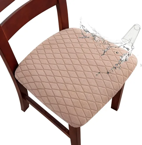 Miniatura 8 de Genina Fundas de asiento impermeables para sillas de comedor, fundas de asiento elásticas para sillas de comedor, extraíbles y lavables, fundas