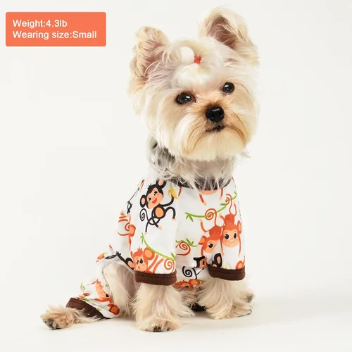 Miniatura 3 de Pijamas para perros, ropa suave y elástica para perros pequeños, hembras y niños, tamaño mediano, ropa para cachorros, ropa para cachorros, mameluco