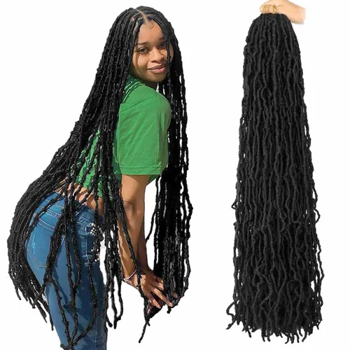 Miniatura 10 de Mytarku 8 paquetes de rastas suaves de 24 pulgadas con extremos rizados, rastas de pelo sintético de ganchillo bohemias para mujeres rastas de 1b