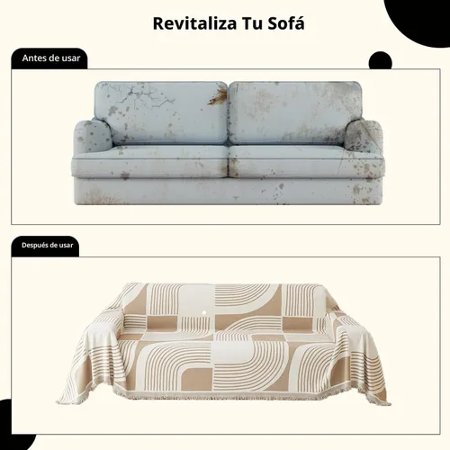 Miniatura 6 de WEYOND Funda de sofá bohemia lavable, funda de felpilla para sofá de 3 plazas, apta para mascotas, fundas bohemias para sofá seccional, sofá