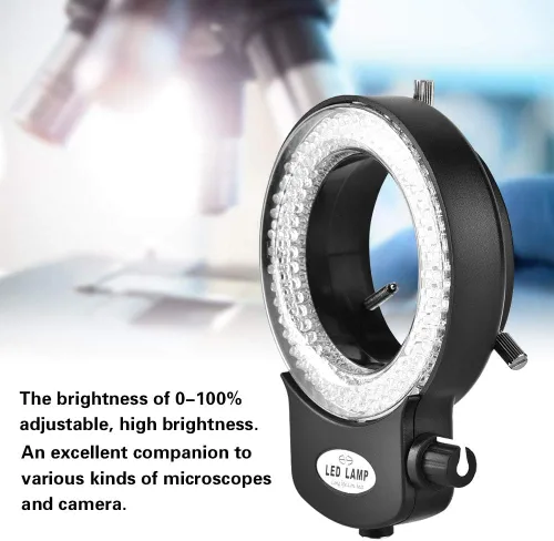 Miniatura 2 de Yoidesu Luz de anillo de microscopio,Anillo de luz LED 144 para microscopio y cámara estéreo,Luz de anillo de microscopio ajustable, con adaptador