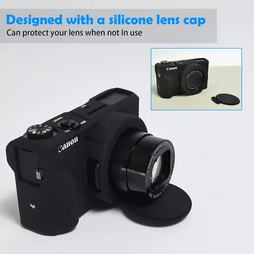 Miniatura 2 de Easy Hood Funda para cámara digital Canon Powershot G7 X Mark III, funda protectora de silicona suave con marcador de botón Funda extraíble