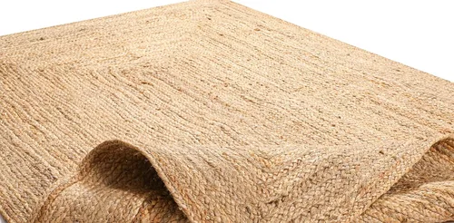 Miniatura 5 de Light & Pro Alfombra de yute, 2 x 3, natural, hecha a mano, trenzada, reversible, alfombra rústica