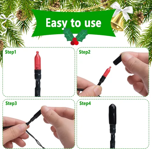 Miniatura 3 de codree 150 tapas sin brillo para cadena de luces, tapa de luz de cadena para ocultar las luces adicionales, cubiertas de tapa de luz negra opaca