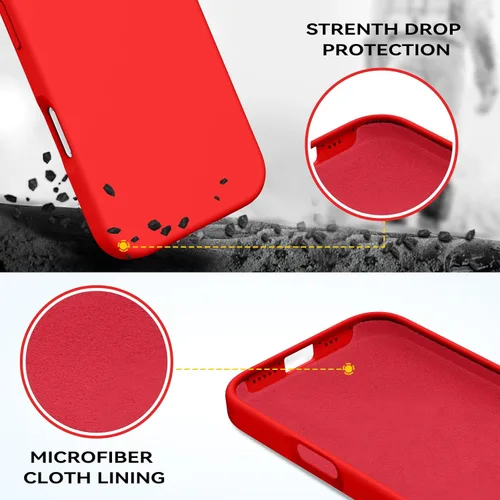 Miniatura 157 de GUAGUA Funda compatible con iPhone 17 Pro Max de 6.9 pulgadas, silicona líquida, goma de gel suave, delgada, forro de microfibra delgada
