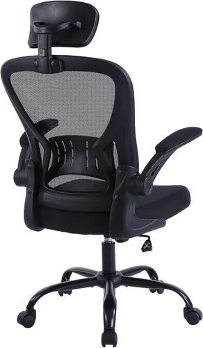 Silla de oficina ergonómica de escritorio, cómoda altura ajustable con ruedas, soporte lumbar de malla giratoria para computadora, silla de oficina